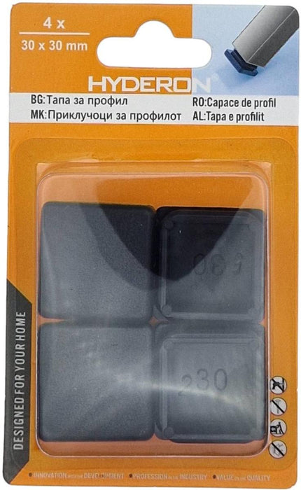 PLUG SQUARE HTK-30 30MM 4 PCS BLACK