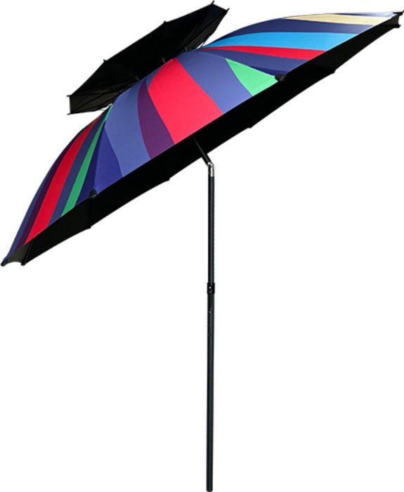 BEACH UMBRELLA BLUE RAINBOW UV PROTECTION 2.2M