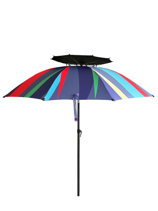 BEACH UMBRELLA BLUE RAINBOW UV PROTECTION 2.2M