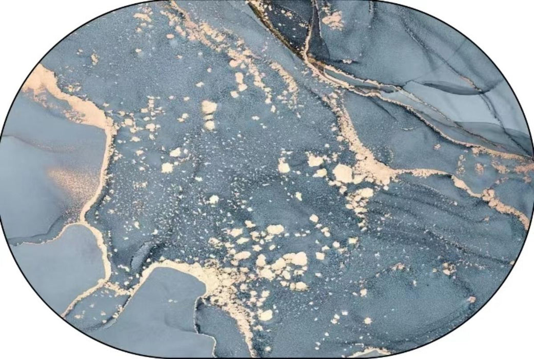 BATHROOM MAT OVAL ROCK PRINT