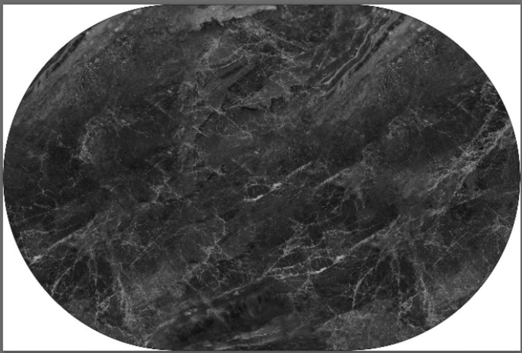 BATHROOM MAT OVAL BLACK PRINT