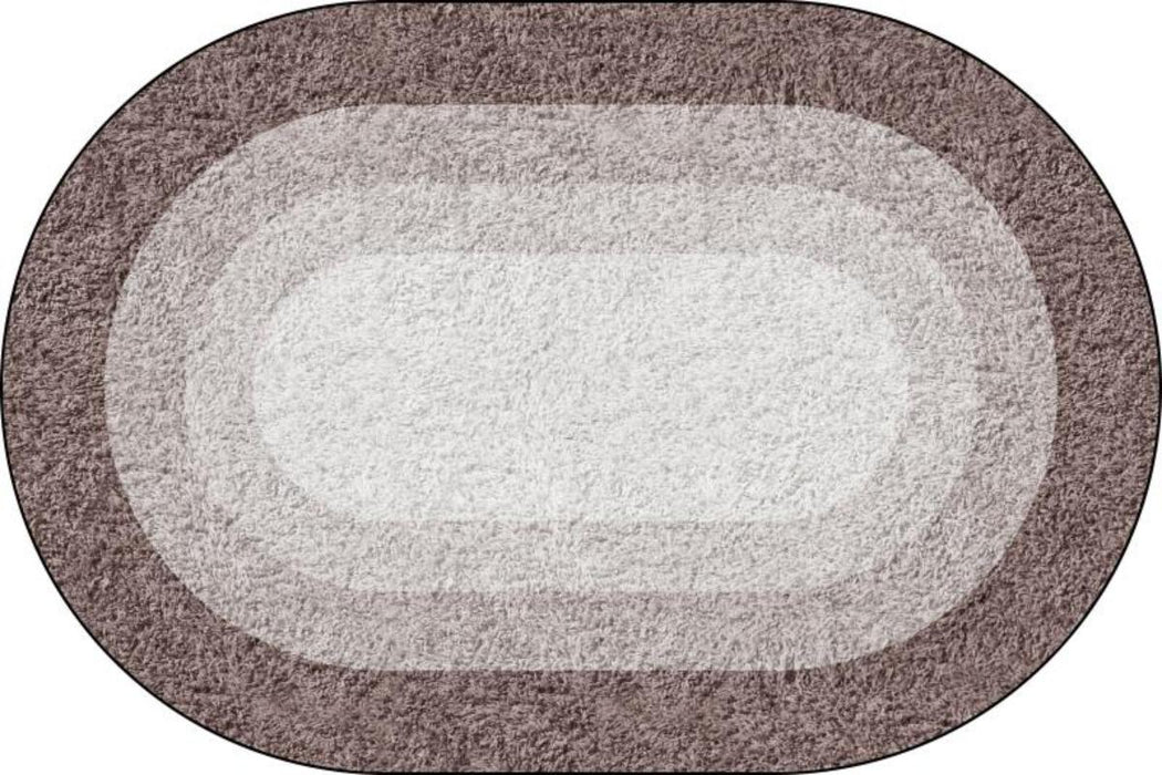 BATHROOM MAT OVAL BROWN PRINT