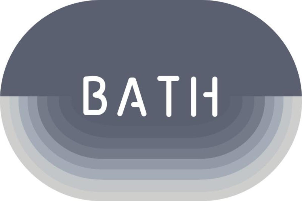 BATHROOM MAT OVAL GRAY PRINT