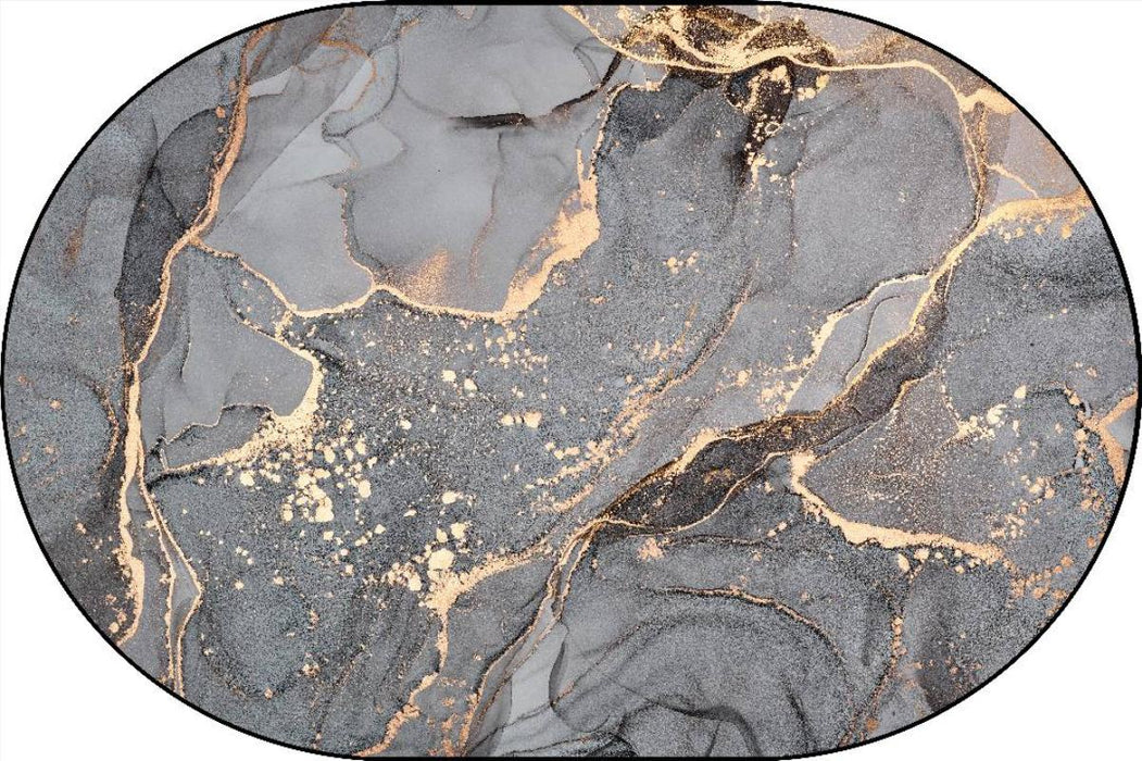 BATHROOM MAT OVAL VOLCANIC PRINT