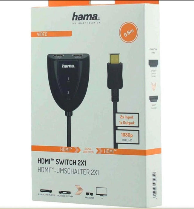 HAMA 4K HDMI Switch, 2 x 1 input/output
