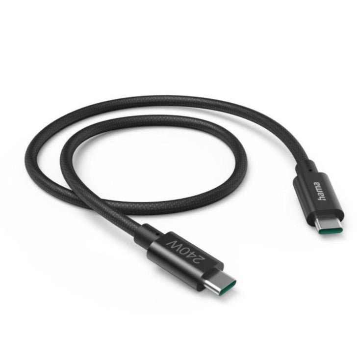 Hama charging cable, USB-C - USB-C, 240 W, USB 3.2 Gen1, 201702