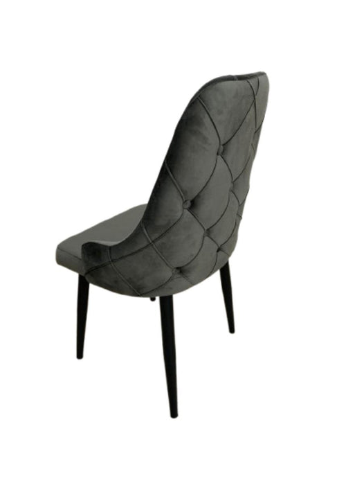 DINING CHAIR VESTA DARK GREY LEG/BLACK