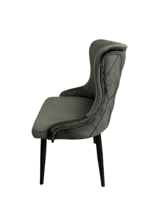 DINING CHAIR ORION DARK GREY LEG/BLACK