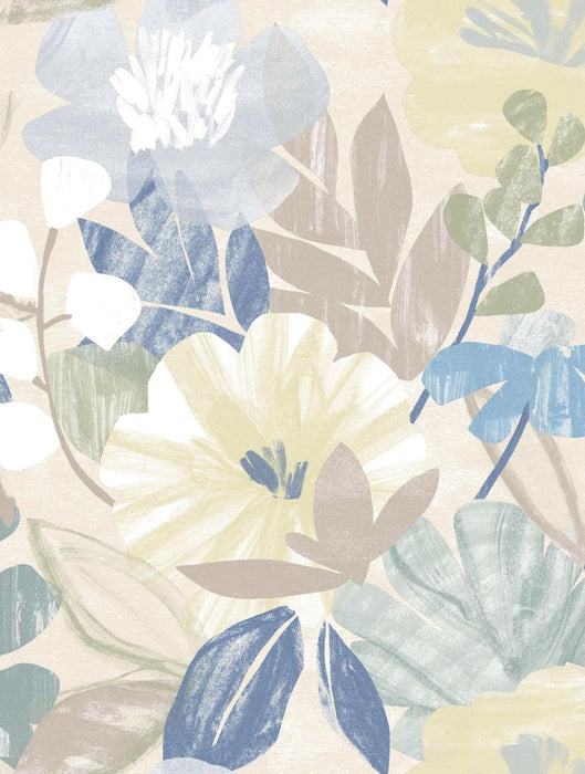 COVER 140CM LEAVES BLUE