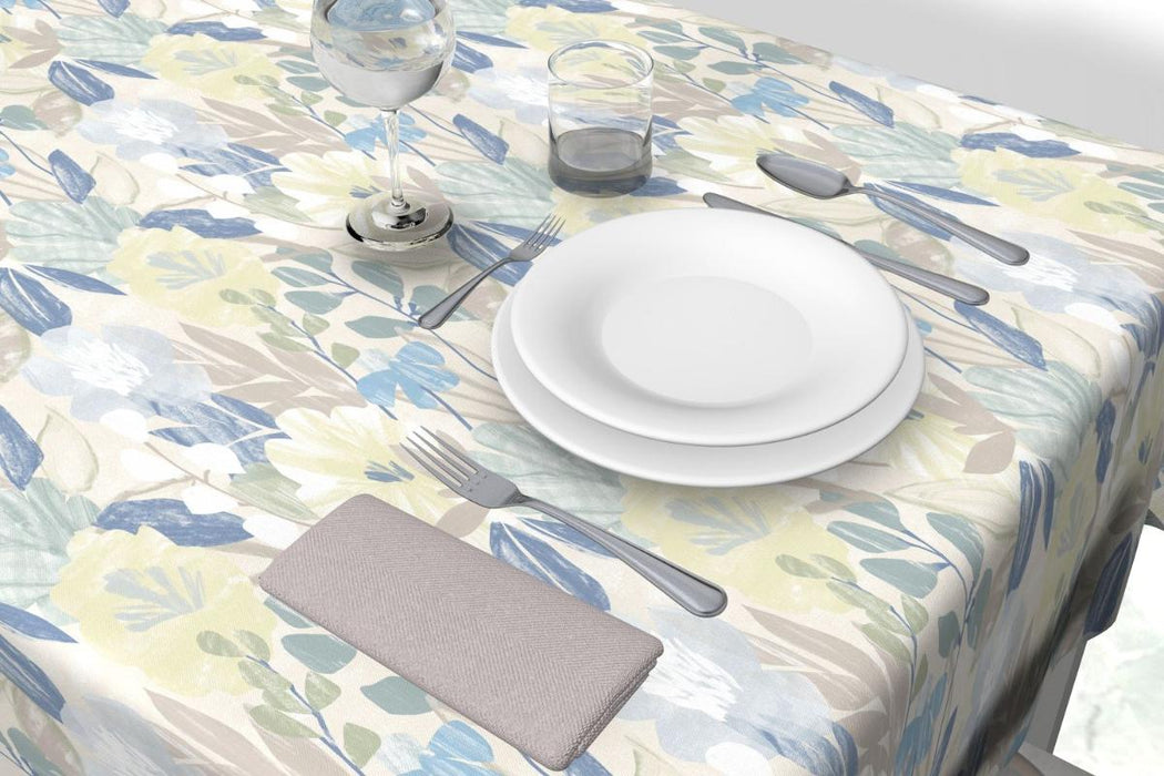 COVER 140CM LEAVES BLUE