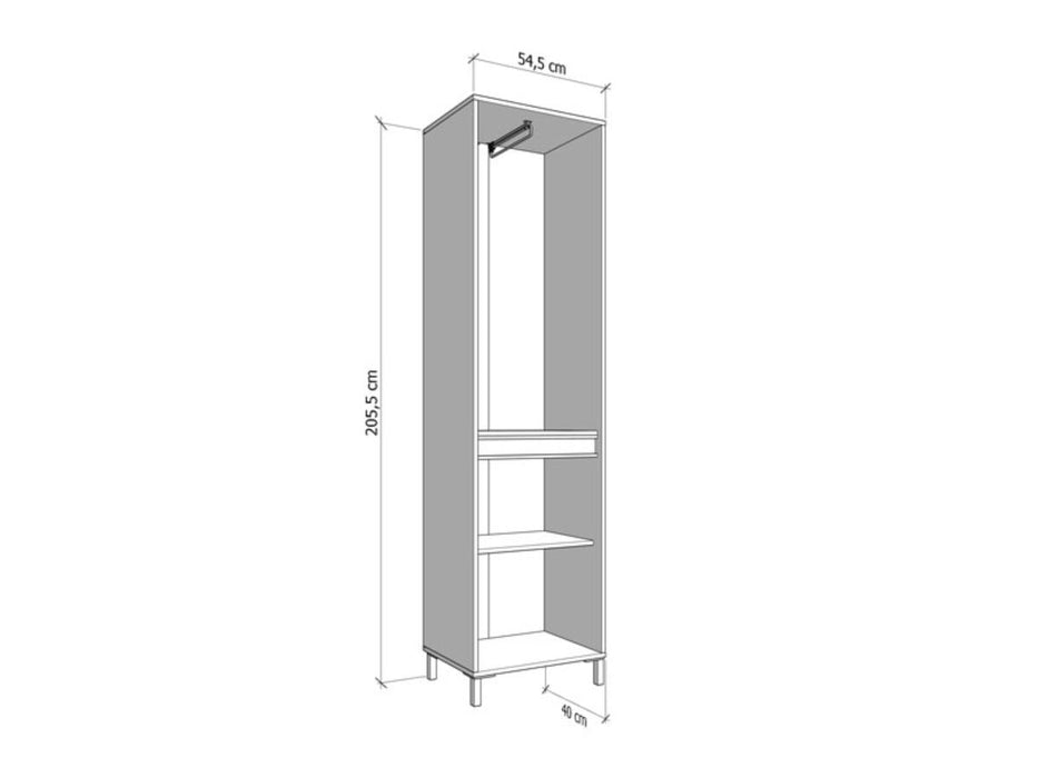WARDROBE WITH MIRROR ANTRE ARAN ARTIS/BLACK