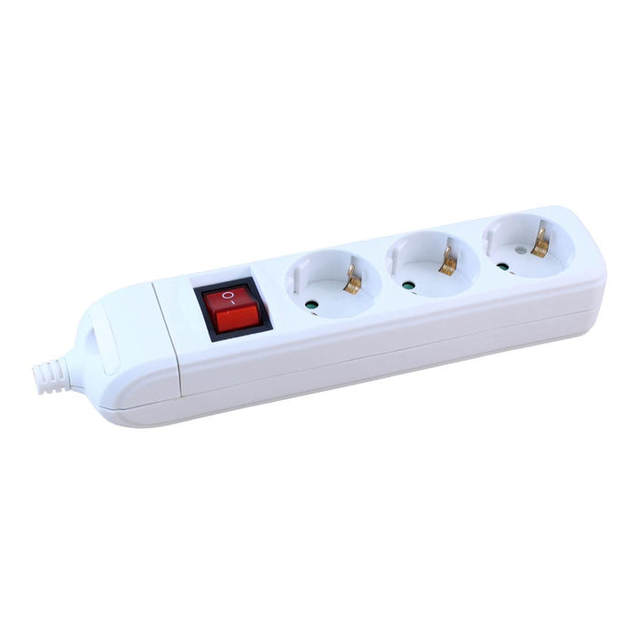 SWITCH WITH BUTTON WHITE 3X2P+E COMMEL