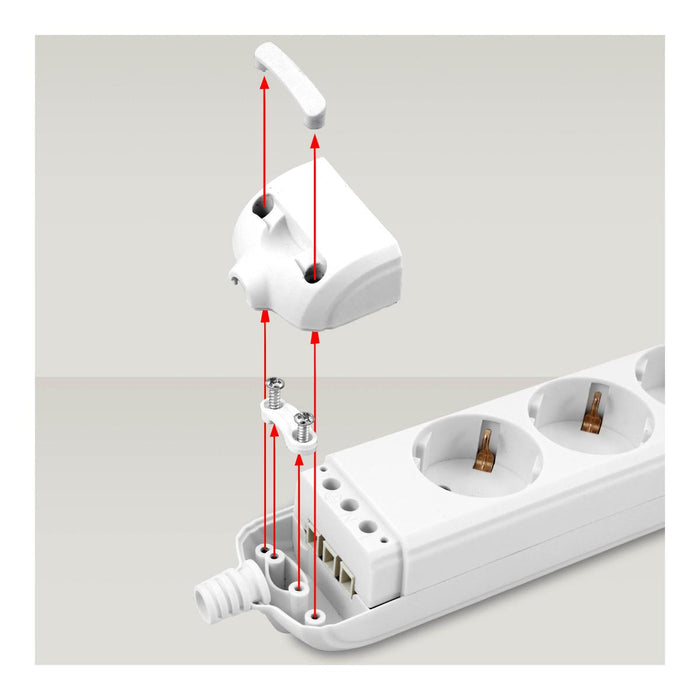 SWITCH WITH BUTTON BLACK 5X2P+E COMMEL