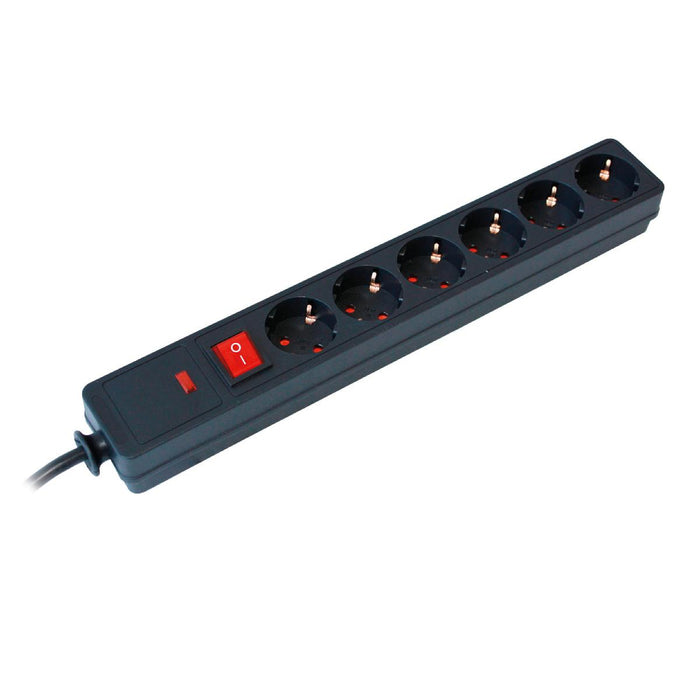 COMMEL 6X2P+E 1.5M BLACK SWITCH