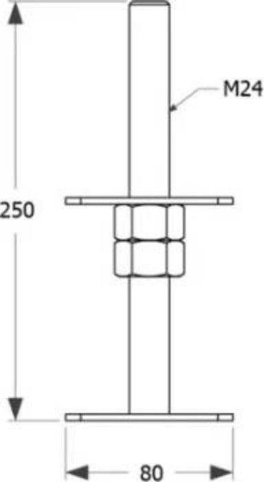 ADJUSTABLE BASE PSR80 80X250X24 ZINC
