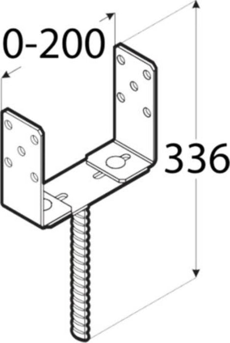 ADJUSTABLE BASE PSRU 60-200/M24 ZINC