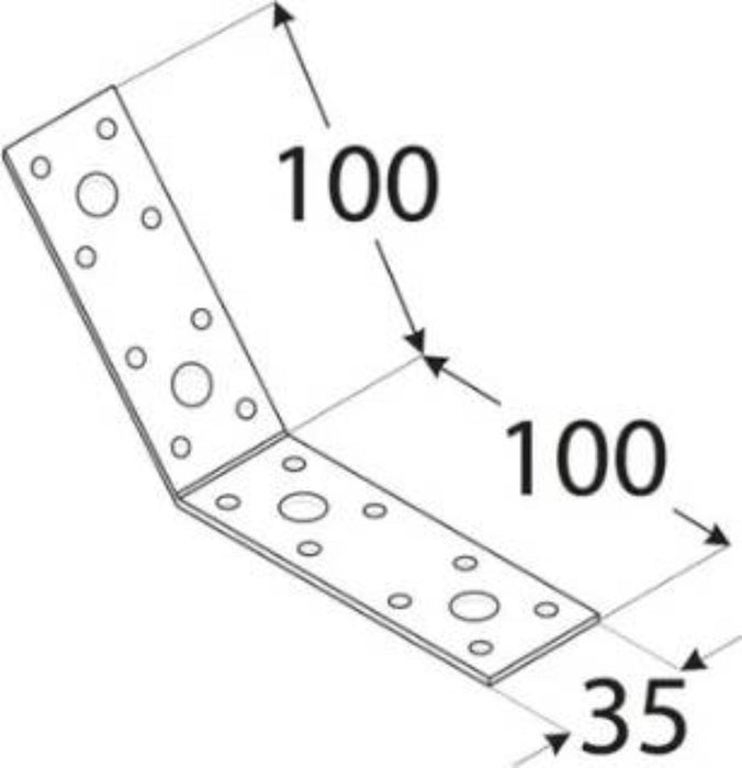 PLATE 135 DEGREES KLR4 100X100X35 ZINC