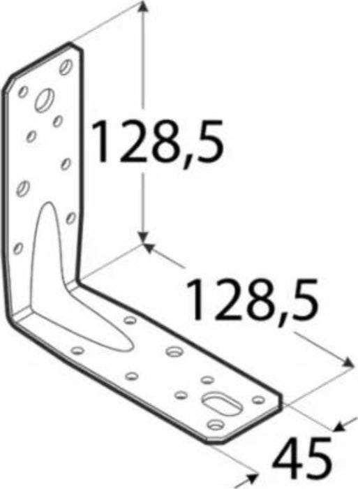 PLATE REINFORCED KP9 128X128X45 ZINC