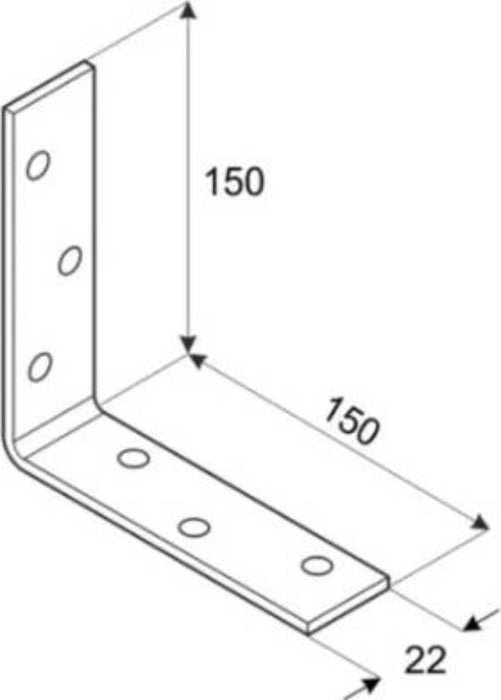CORNER PLATE NARROW KW150 150X150X22