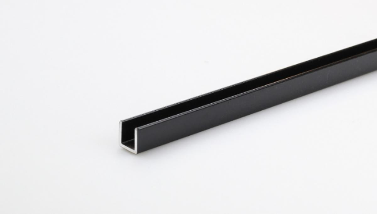 ALUMINUM U-PROFILE 10X10MM/1M BLACK