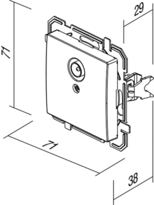 SOCKET TV END 0DB WHITE LOGIQ TEM