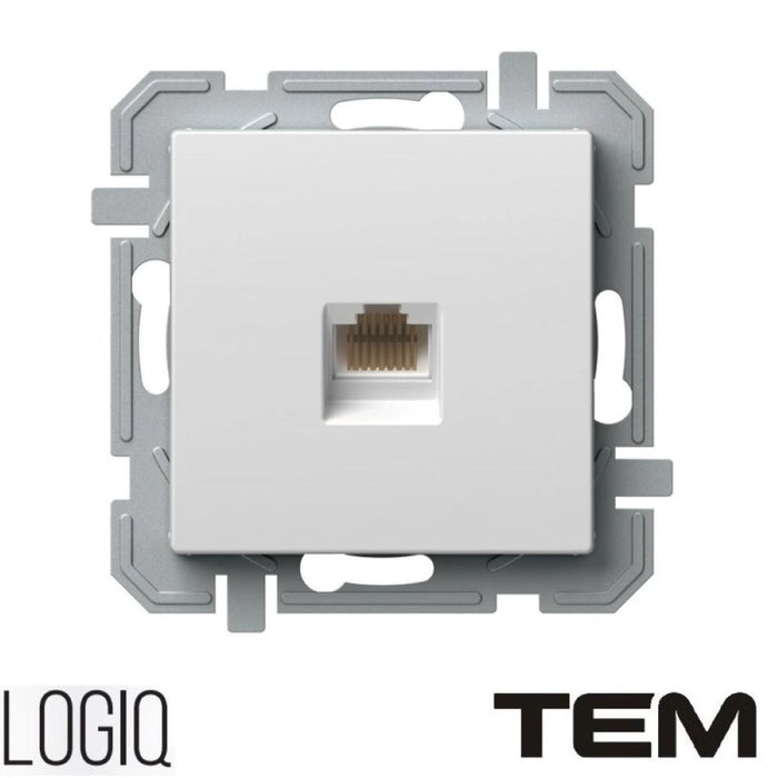 SOCKET RJ45 UTP CAT.5E WHITE LOGIQ TEM