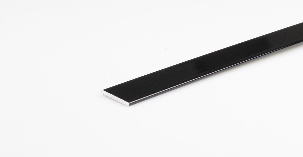 ALUMINUM STRAIGHT PROFILE 20X2MM/1M BLACK