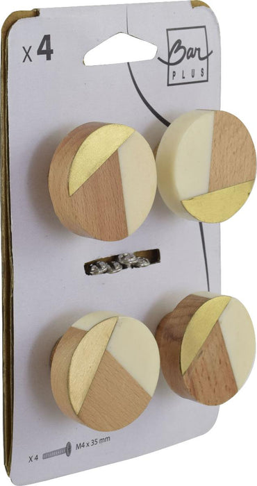 FURNITURE HANDLE 36X20MM WHITE/YELLOW 4PCS