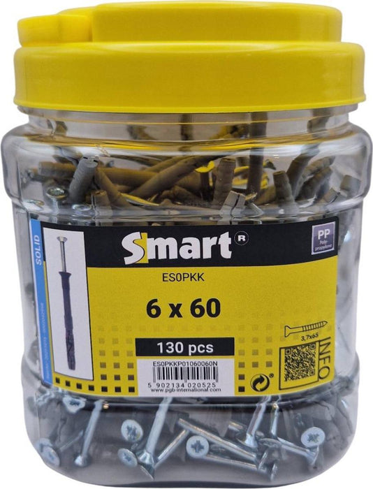 NAIL DOWEL WITH HIDDEN COLLAR 6X60 130PCS