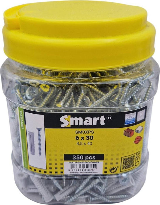 DOWEL SET WITH SCREW 6X30/4.5X40 350PCS