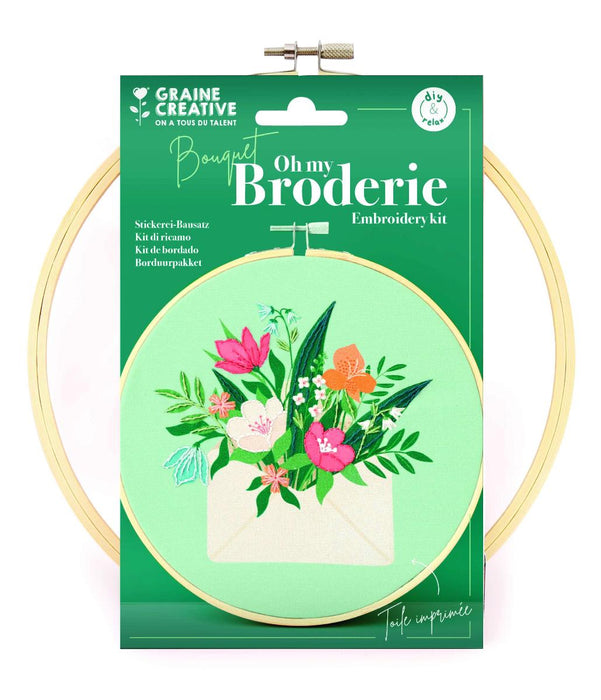 EMBROIDERY KIT Φ20CM FLOWERS