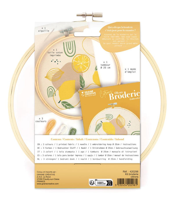 EMBROIDERY KIT D20CM LEMONS