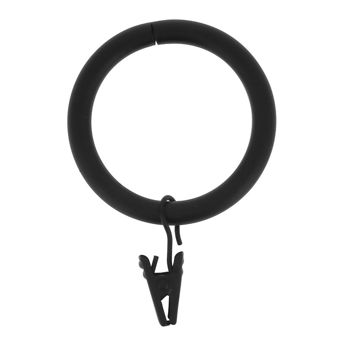 RINGS WITH CLIPS F52 BLACK MATTE 10 PCS
