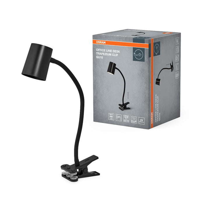 LAMP DESK TRAPEZIUM CLIP GU10 BLACK
