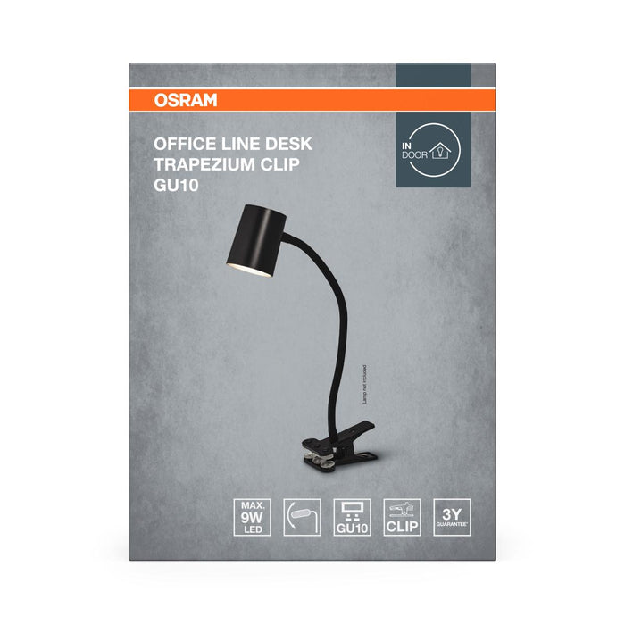 LAMP DESK TRAPEZIUM CLIP GU10 BLACK