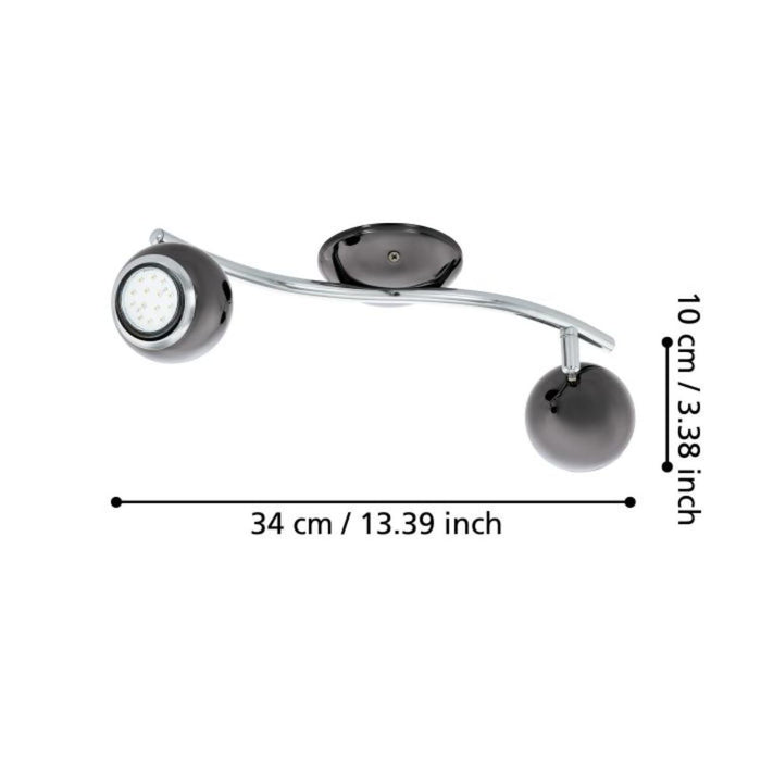 SPOT BIMEDA 2XGU10 3W BLACK/XROM EGLO BIMEDA