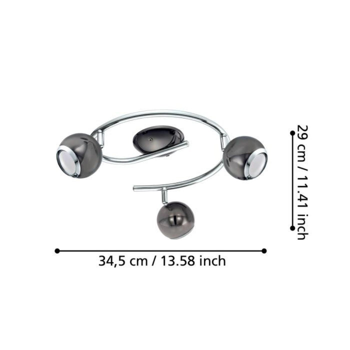 SPOT G-FORM 3XGU10 3W BLACK/XROM EGLO BIMEDA