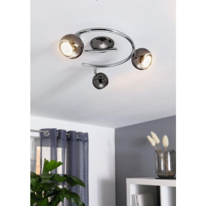 SPOT G-FORM 3XGU10 3W BLACK/XROM EGLO BIMEDA