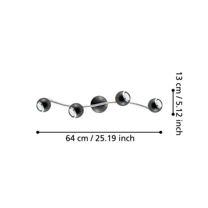 SPOT LED 4XGU10 3W BLACK/XROM EGLO BIMEDA