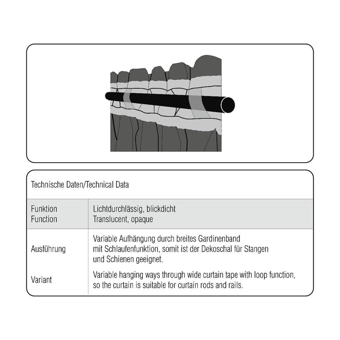 CURTAIN MELANGE 135X175 CM GREY