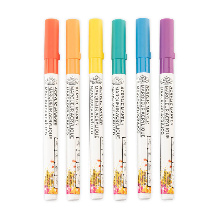 ARTIST MARKERS 6PCS.FINE TIP RAINBOW