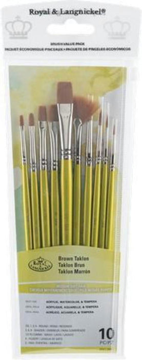 WIDE BRUSHES 12PCS. BROWN TAKLON