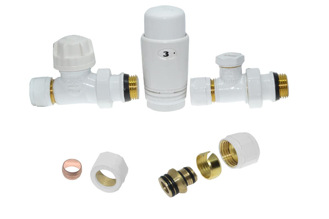 SET CAYMAN-5 WHITE STRAIGHT 1/2''X F16 AND F15