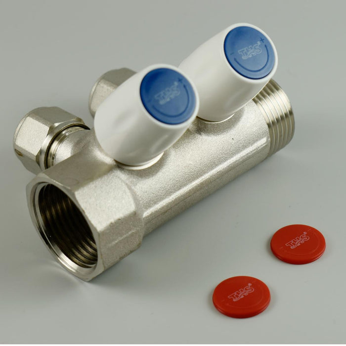 STAMPED MANIFOLD WITH VALVES 3/4''HF16X2