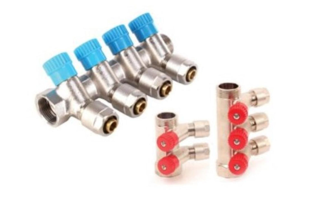 STAMPED MANIFOLD WITH VALVES 3/4''HF16X4