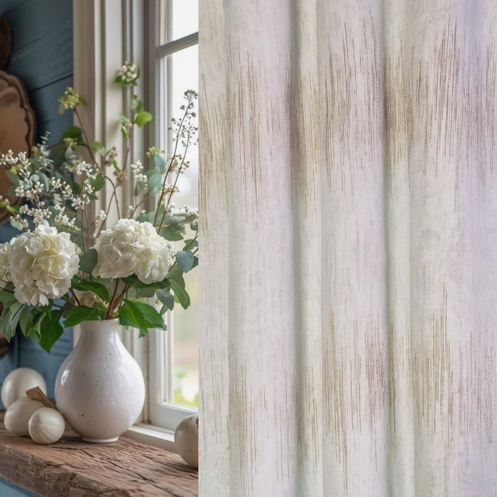 CURTAIN SEMI-TRANSPARENT 145X270CM BEIGE PATTERNS