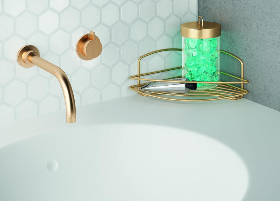 CORNER SHELF 1 LEVEL ONDA BRASS