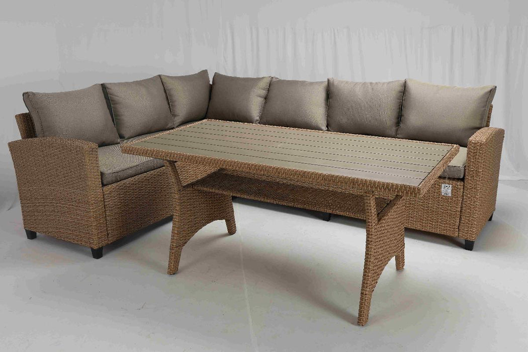 CORNER RATTAN SET - SOFA AND TABLE RIVIERA