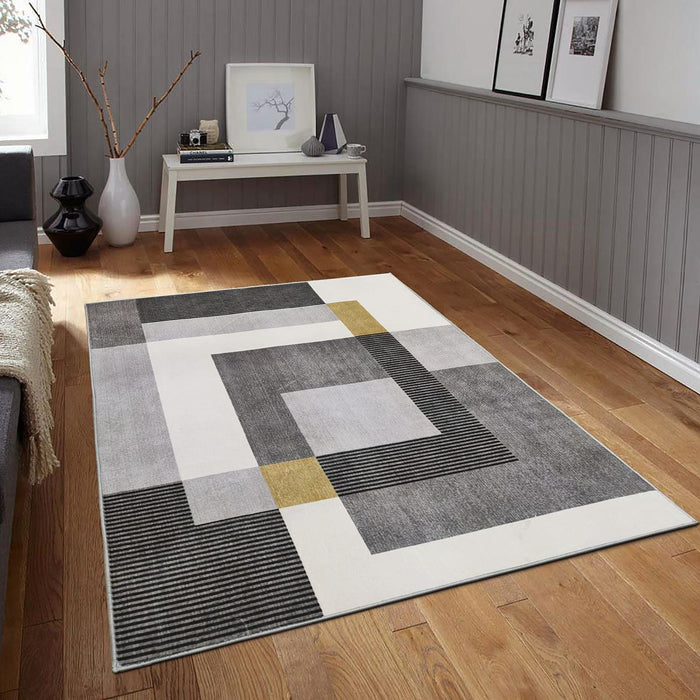 CARPET HIMALAYA GEOMETRY GREY 120X170 CM