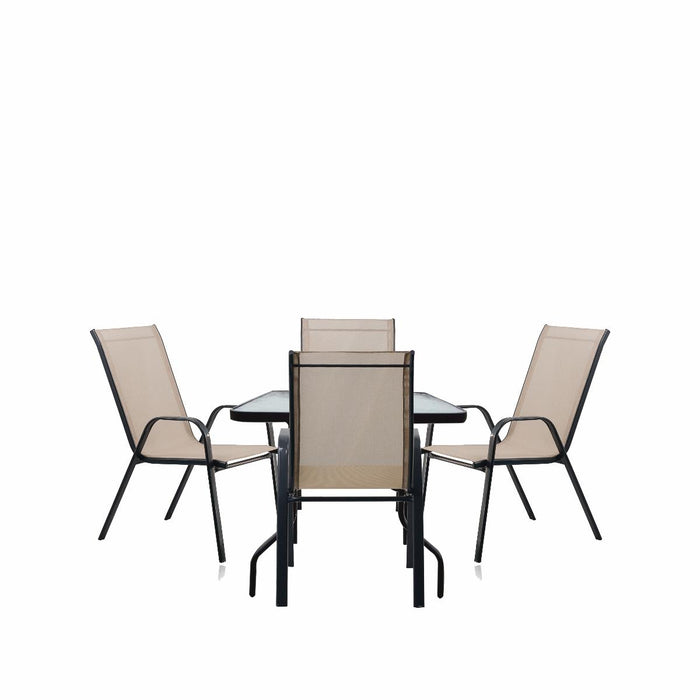 CHAIR STEEL/TEXTILE BEIGE HOME B